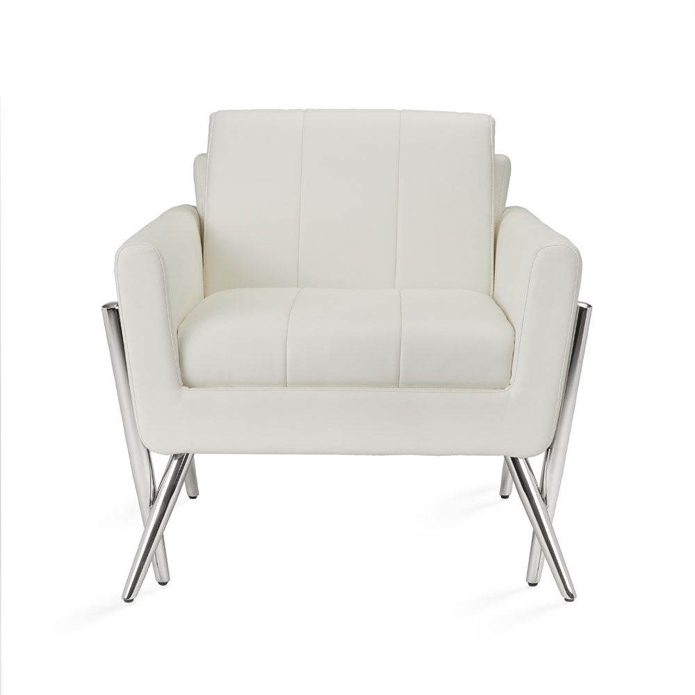 Morgan Accent Chair: White Leatherette